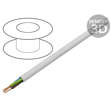Cablu Electric Rotund PVC Alb 3G1,5mm² 300/500V | Electronic-mag.ro | Componente Electronice