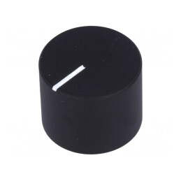 Buton rotativ negru cu indicator aluminiu 6mm | Electronic-mag.ro | Componente Electronice