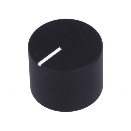 Buton rotativ negru cu indicator aluminiu 6mm | Electronic-mag.ro | Componente Electronice