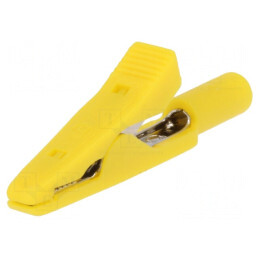 Bornă crocodil galbenă 15A 60VDC max. 4mm | Electronic-mag.ro | Componente Electronice