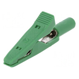 Bornă crocodil verde 15A 60VDC 4mm