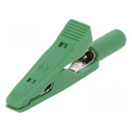 Bornă crocodil verde 15A 60VDC 4mm | Electronic-mag.ro | Componente Electronice