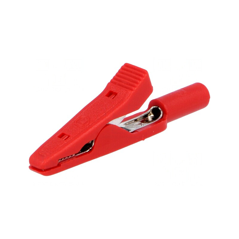 Bornă crocodil roșie 15A 60VDC 4mm | Electronic-mag.ro | Componente Electronice