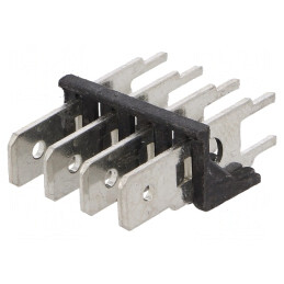 Terminal: conector spadă; 6,3mm; 0,8mm; THT; oţel; cositorit; 500V