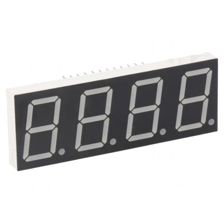Afișaj LED 7 Segmente 20,4mm Roșu 4 Digits | Electronic-mag.ro | Componente Electronice