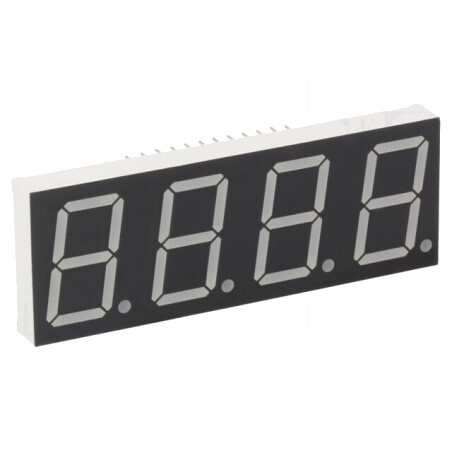 Afișaj LED 7 Segmente 20,4mm 4 Digiti Galben-Verde | Electronic-mag.ro | Componente Electronice
