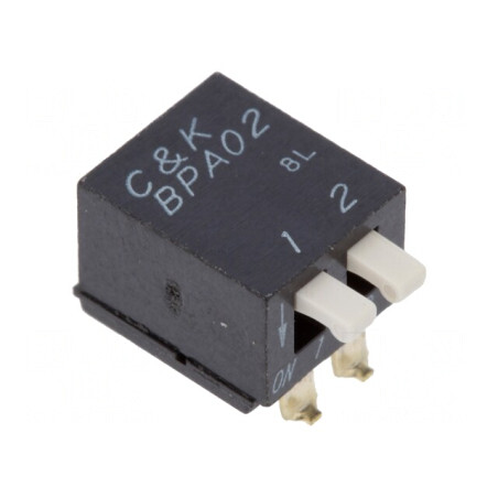 Comutator DIP-SWITCH 2 Secțiuni SMT 0.1A 5VDC | Electronic-mag.ro | Componente Electronice