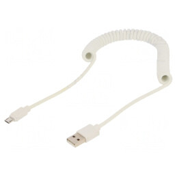 Cablu spiralat USB 2.0 A la Micro B aurit | Electronic-mag.ro | Componente Electronice