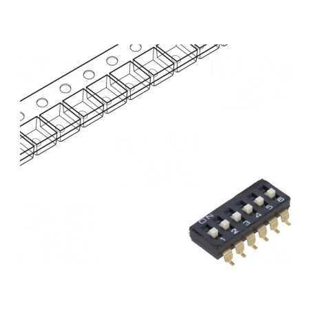Comutator DIP-SWITCH SMD 2 Pozitii 24V | Electronic-mag.ro | Componente Electronice