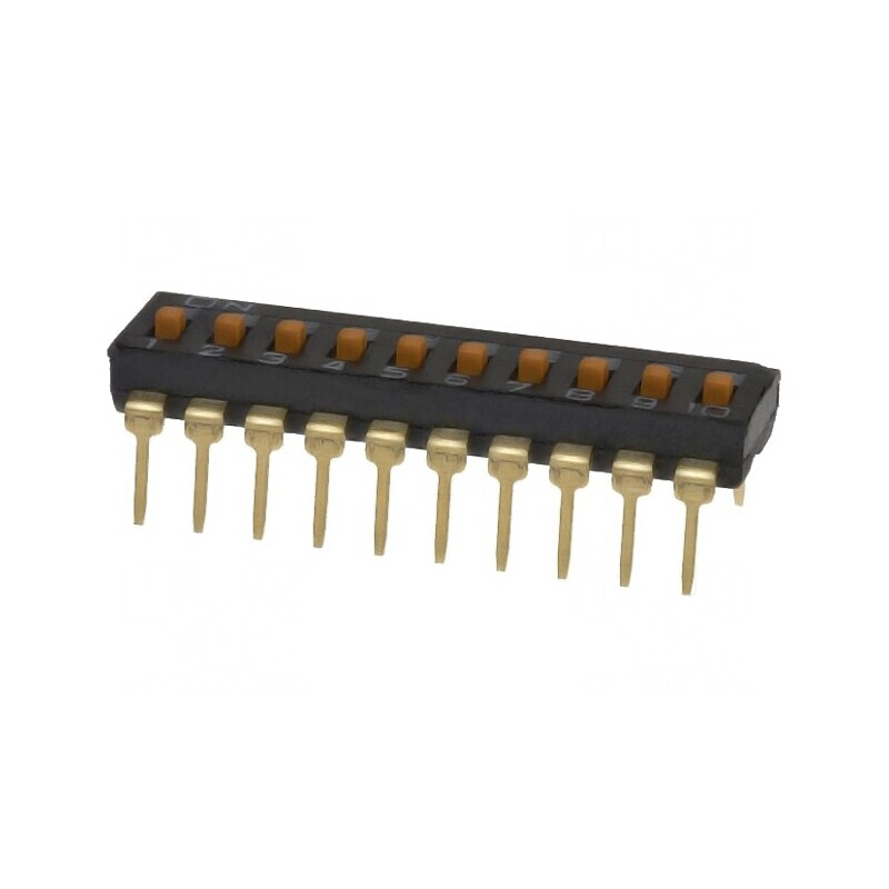 Comutator DIP-SWITCH 10 Secțiuni ON-OFF 24VDC | Electronic-mag.ro | Componente Electronice
