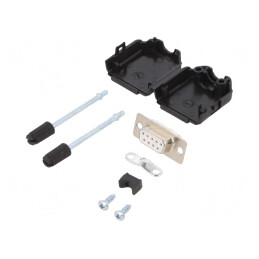 D-Sub 9-Pin Mufă Mamă pentru Cablu Albă Kit Complet | Electronic-mag.ro | Componente Electronice