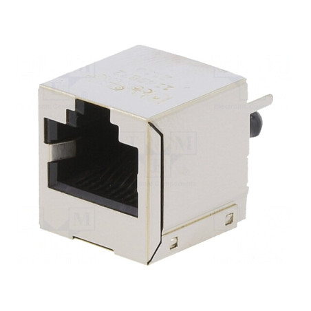 Soclu RJ45 8P8C Aurit pentru PCB THT | Electronic-mag.ro | Componente Electronice