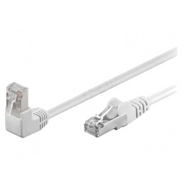 Patch cord F/UTP 5e alb 0.25m ecranat