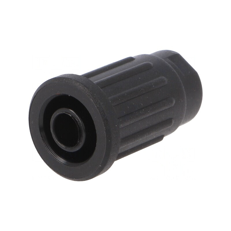 Soclu banană 4mm 24A 1kV negru pe panou | Electronic-mag.ro | Componente Electronice