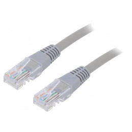 Patch Cord Ethernet U/UTP Cat5e Gri 5m | Electronic-mag.ro | Componente Electronice