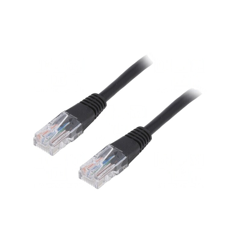 Patch Cord U/UTP Cat 5e Negru 5m | Electronic-mag.ro | Componente Electronice