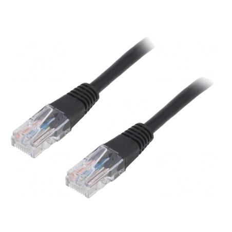 Patch Cord U/UTP Cat 5e Negru 5m | Electronic-mag.ro | Componente Electronice