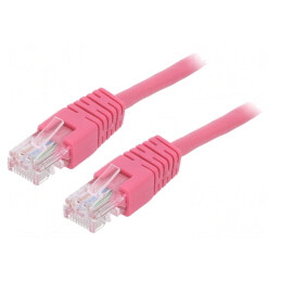 Patch Cord U/UTP Cat5e Roz 5m | Electronic-mag.ro | Componente Electronice