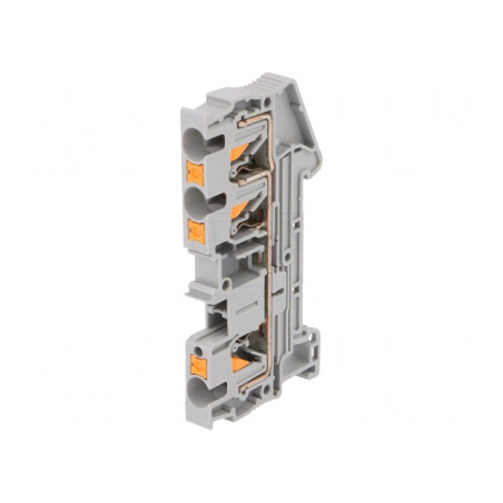 Conector de îmbinare șine 0,2-6mm2 3 borne gri push-in | Electronic-mag.ro | Componente Electronice