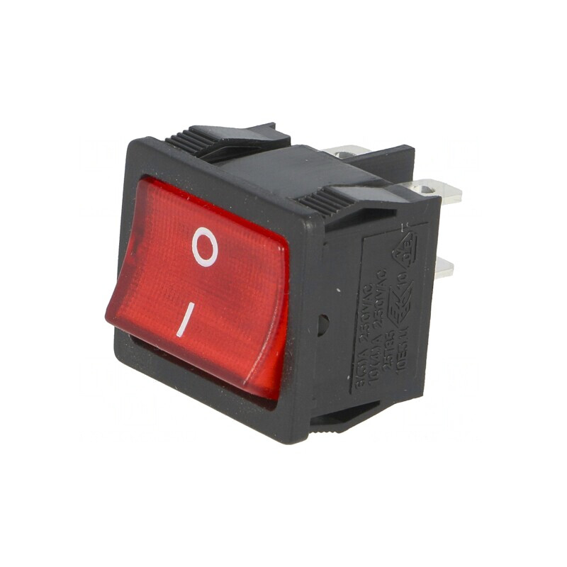 Comutator Rocker DPST ON-OFF 6A/250V Roșu cu Lampă Neon | Electronic-mag.ro | Componente Electronice Comutator Rocker DPST ON-OFF 6A/250V Roșu cu Lampă Neon | Electronic-mag.ro | Componente Electronice