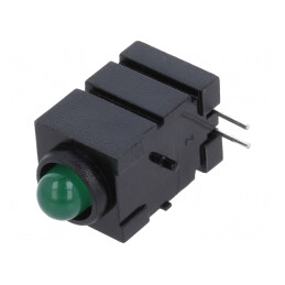 LED verde 5mm 20mA 60° 15-30mcd