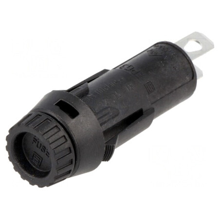 Clema Siguranțe 10A 5x20mm Panou Neagră 250V | Electronic-mag.ro | Componente Electronice