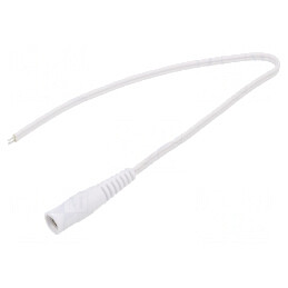Cablu Alb 2x0,35mm2 cu Soclu DC 5,5/2,5 Drept 0,25m | Electronic-mag.ro | Componente Electronice