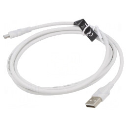 Cablu USB 2.0 USB-A la USB-C 1.5m Alb 3A