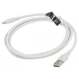 Cablu USB 2.0 USB-A la USB-C 1.5m Alb 3A | Electronic-mag.ro | Componente Electronice