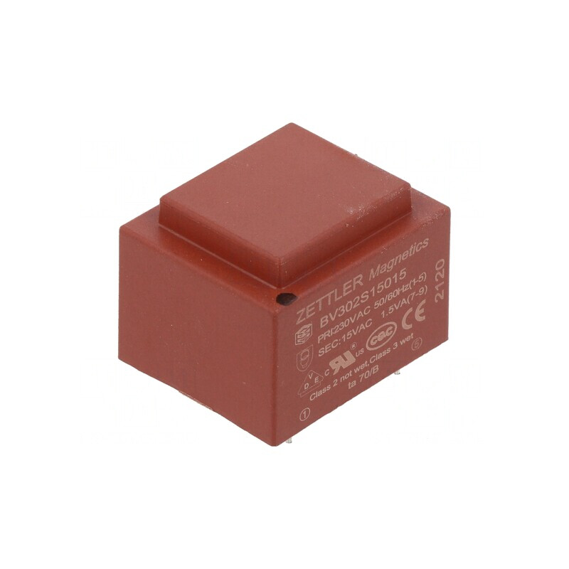 Transformator încapsulat 230VAC 15V 125mA 1.5VA PCB | Electronic-mag.ro | Componente Electronice