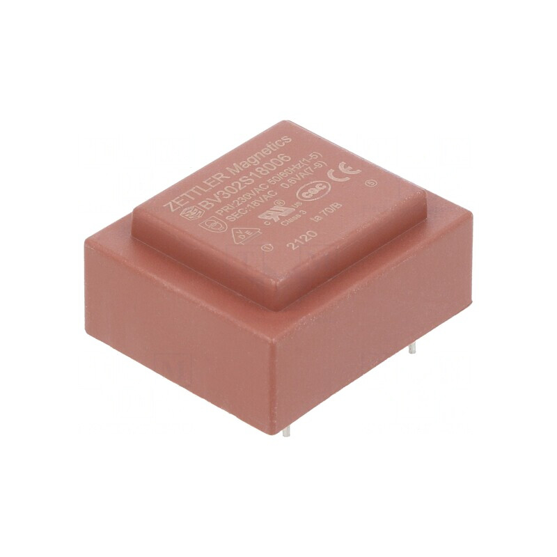 Transformator încapsulat 0,6VA 230VAC 18V 33mA PCB | Electronic-mag.ro | Componente Electronice