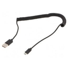Cablu USB 2.0 Spirale USB A la Micro USB Aurit | Electronic-mag.ro | Componente Electronice