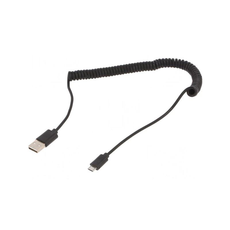 Cablu USB 2.0 Spirale USB A la Micro USB Aurit | Electronic-mag.ro | Componente Electronice