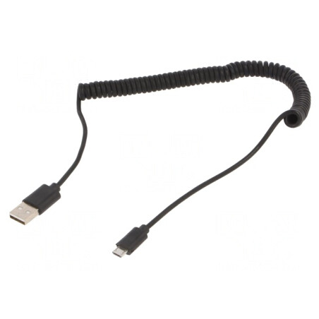Cablu USB 2.0 Spirale USB A la Micro USB Aurit | Electronic-mag.ro | Componente Electronice