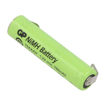 Baterie reîncărcabilă Ni-MH AAA 700mAh cu urechi pentru lipire | Electronic-mag.ro | Componente Electronice