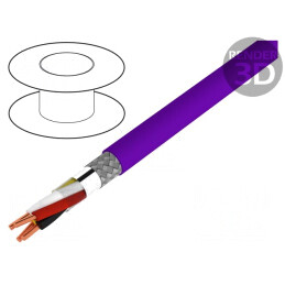 Cablu EiB/KNX 2x2x0,8mm Exterior Cu FRNC Violet | Electronic-mag.ro | Componente Electronice