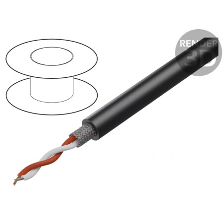 Cablu Microfon Negru 2x0,35mm2 OFC | Electronic-mag.ro | Componente Electronice