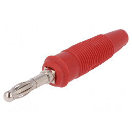 Mufă Banană 4mm 32A 60VDC Roșie Neizolată | Electronic-mag.ro | Componente Electronice