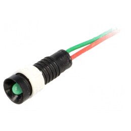 Lampă LED verde 24V Ø11mm IP40 | Electronic-mag.ro | Componente Electronice