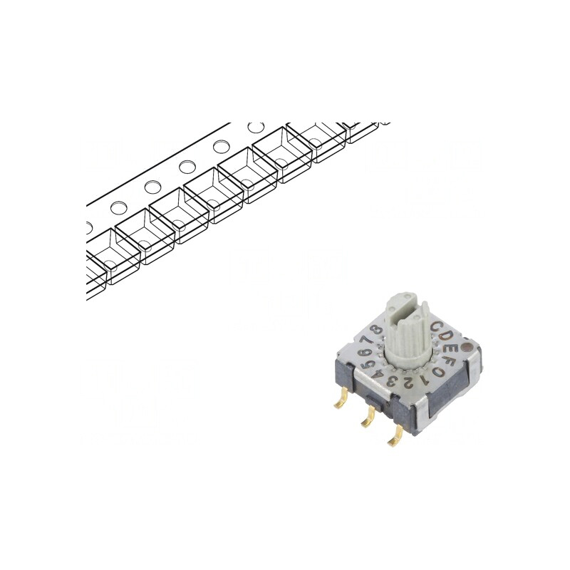 Întrerupător codificare HEX/BCD SMT 16 poziții | Electronic-mag.ro | Componente Electronice