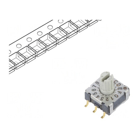 Întrerupător codificare HEX/BCD SMT 16 poziții | Electronic-mag.ro | Componente Electronice