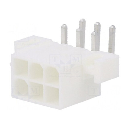 Soclu cablu-placă Mini-Fit Jr 4,2mm 6 pini THT | Electronic-mag.ro | Componente Electronice