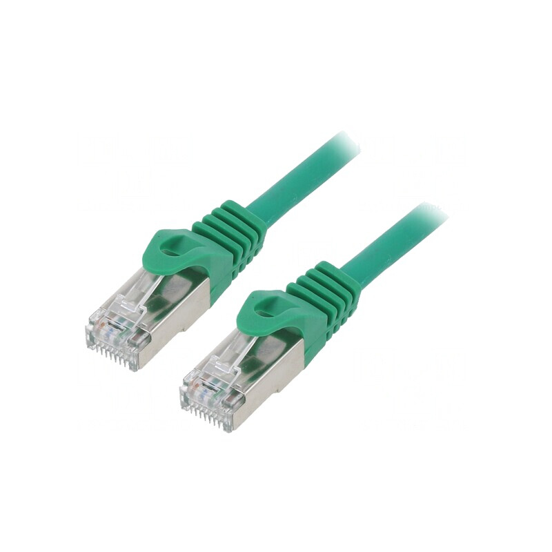 Patch Cord S/FTP Cat 6a Cupru LSZH Verde 1m Cablexpert | Electronic-mag.ro | Componente Electronice