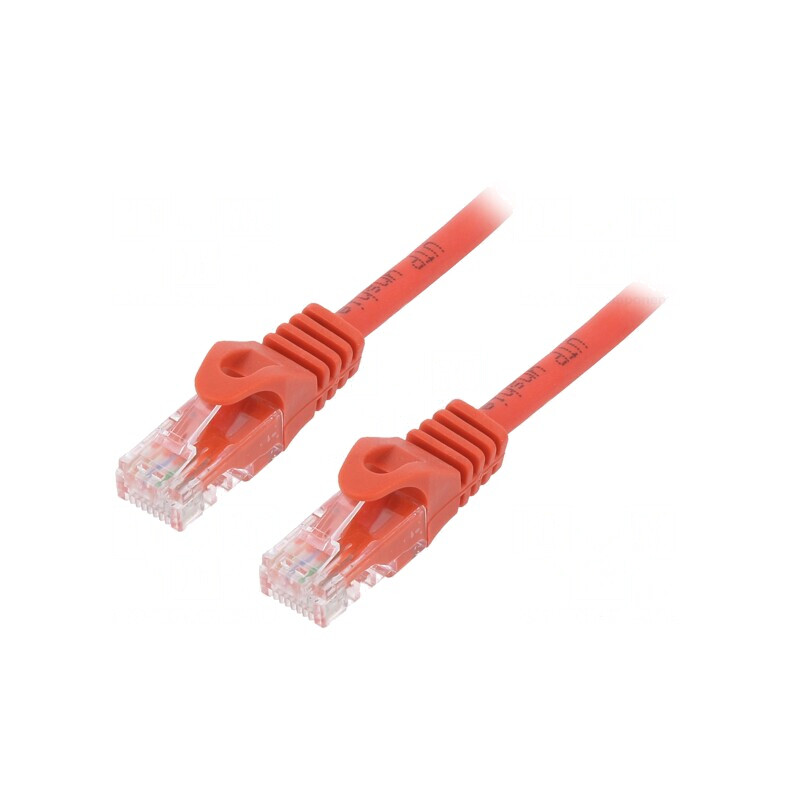 Patch Cord U/UTP Cat6 Roșu 3m PVC | Electronic-mag.ro | Componente Electronice
