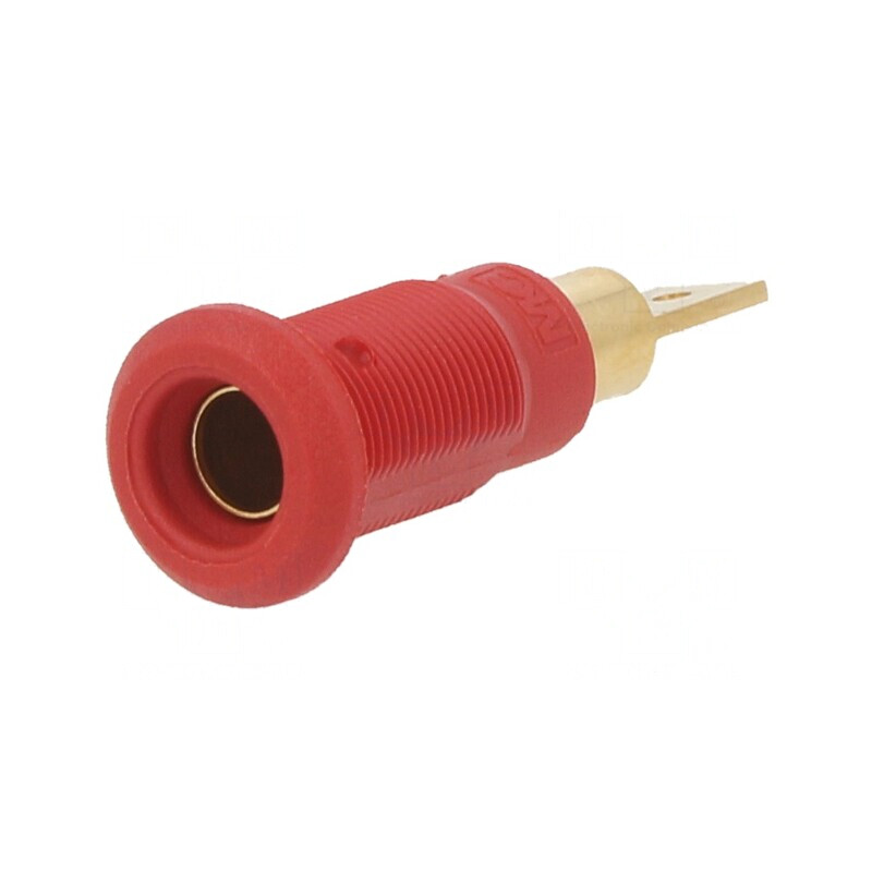 Soclu banană 4mm 25A roșu aurit 30mm | Electronic-mag.ro | Componente Electronice Soclu banană 4mm 25A roșu aurit 30mm | Electronic-mag.ro | Componente Electronice