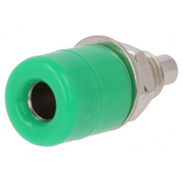 Soclu Banană 4mm 20A Verde Nichelat Cu Izolaţie | Electronic-mag.ro | Componente Electronice