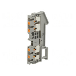 Conector șine 0,14-4mm² 1 pistă 4 borne gri push-in | Electronic-mag.ro | Componente Electronice