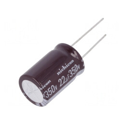 Condensator electrolitic low ESR THT 22uF 350V Ø16x25mm | Electronic-mag.ro | Componente Electronice