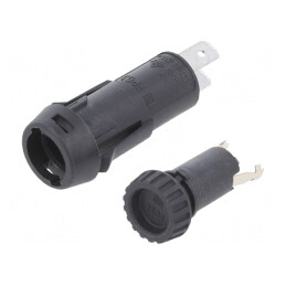 Clemă Siguranțe 10A 250VAC Panou Neagră 5x20mm | Electronic-mag.ro | Componente Electronice