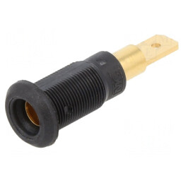 Soclu Banană 4mm 25A Negru Aurit 30mm | Electronic-mag.ro | Componente Electronice